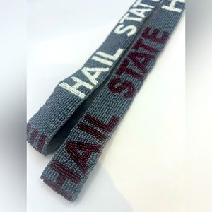 Hail State Bulldogs College GameDay Beaded Strap Maroon Gray